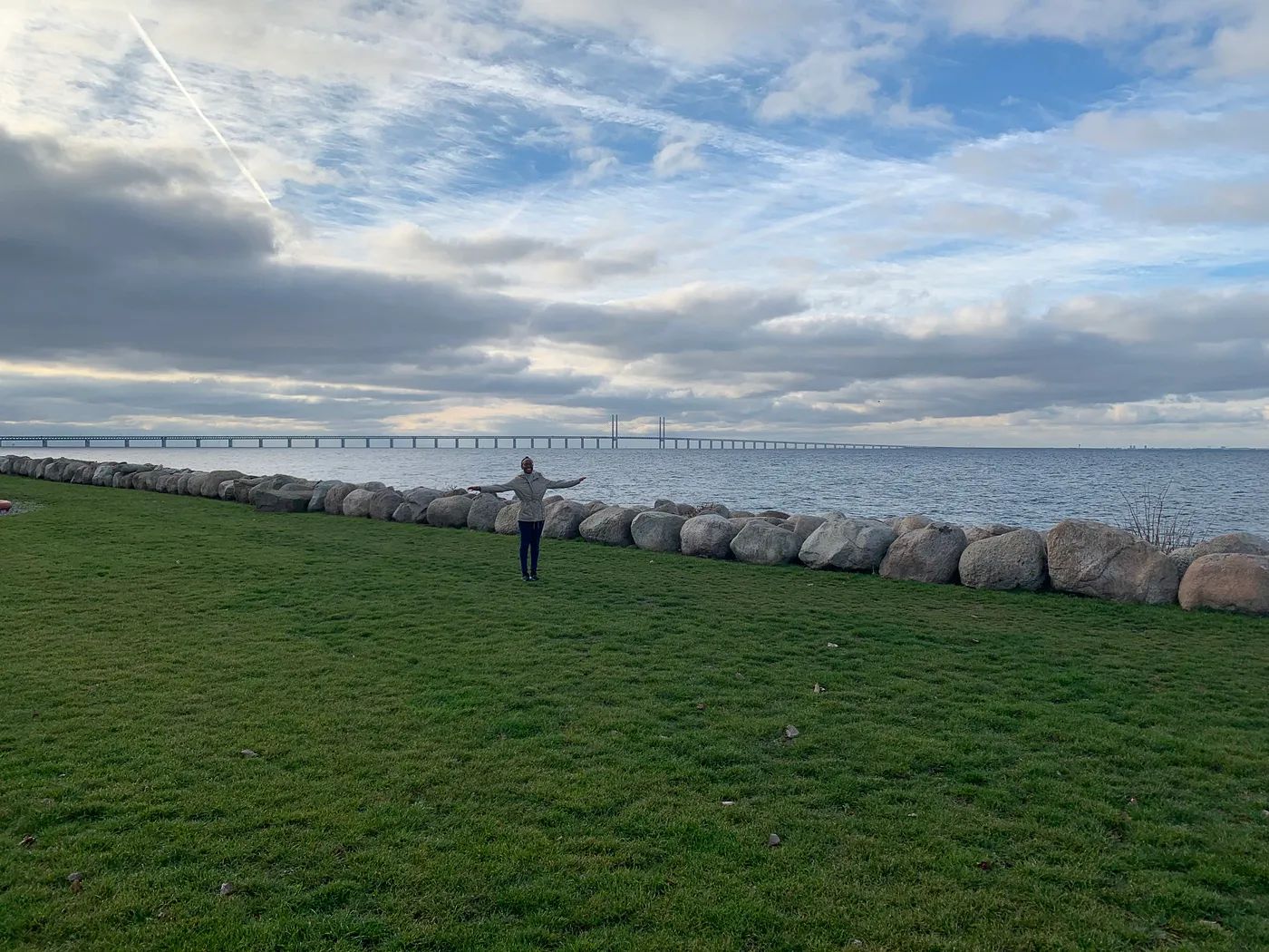 Me in front of the bridge from Sweden to Denmark